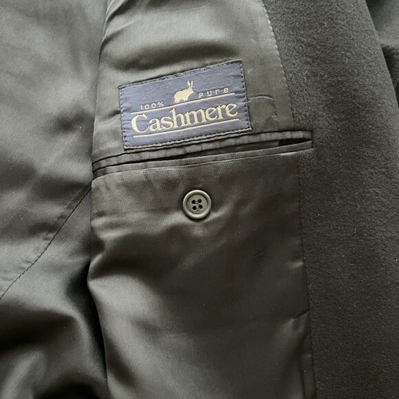 100% Cashmere Sport Coat Blazer Jacket Black Satel's San Antonio Made in USA - Picture 7 of 12